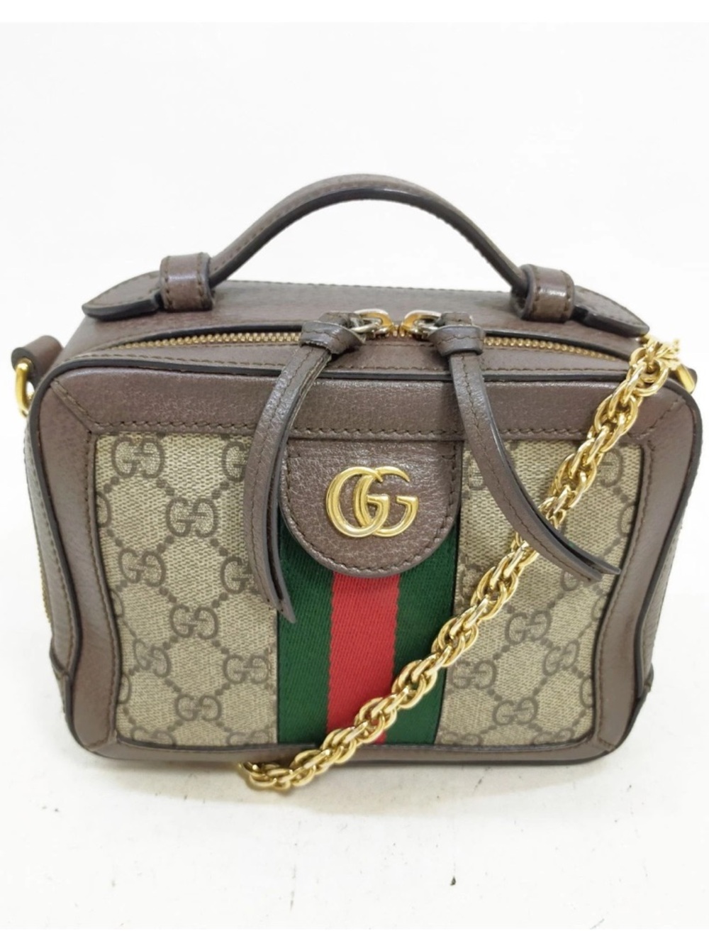 Gucci Ophidia Marmont Web Vanity Top Handle Crossbody Bag